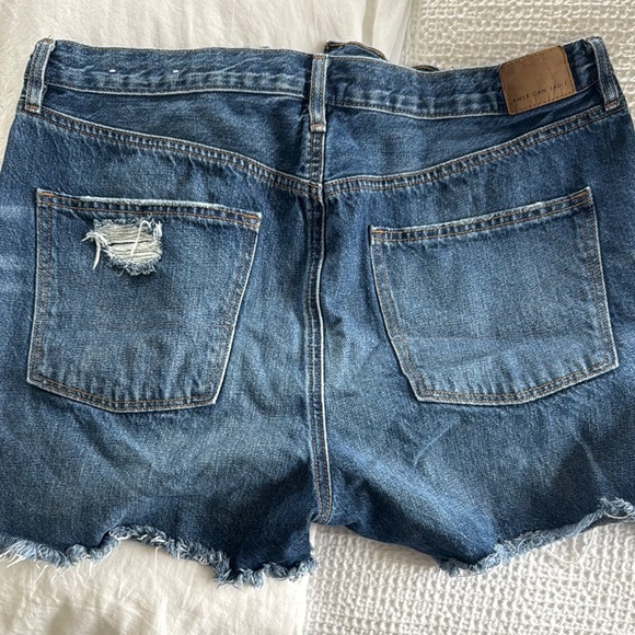 American Eagle Outfitters Blue Distressed Jean Shorts - Picture 2 of 4